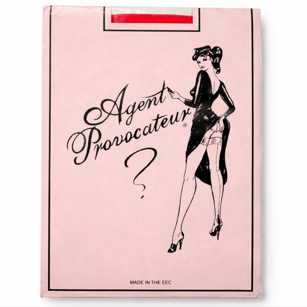 Agent Provocateur Hold Up Stockings Europa Sheer Red Vintage NWT Size B